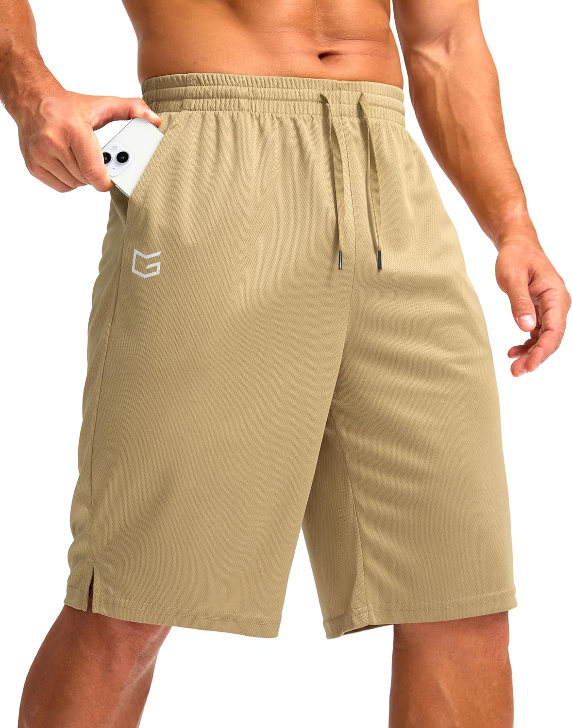 G Gradual Men's Athletic Shorts with Pockets 11" Long Basketball Shorts Lightweight Quick Dry Gym Workout Shorts for Men