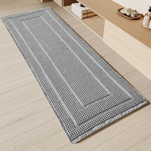 Miniatura 13 de Alfombras de Baño, Alfombra de Baño de Gofre Super Absorbente Mejorada, Alfombras de Baño Antideslizantes Lavables, Alfombras de Ducha de Secado