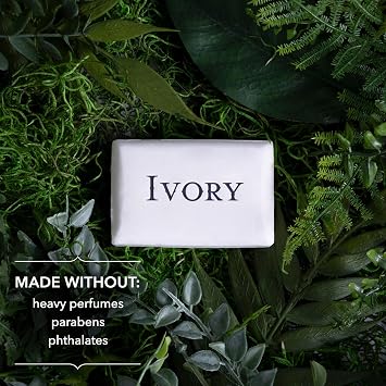 Ivory Gentle Bath Bar Soap, Designed for Whole Family, 99.44% Pure Formula with Plant-Based Cleansers, Made Without Heavy Perfumes, Parabens or Phthalates, Original Scent, 4.0 oz (4 Count)