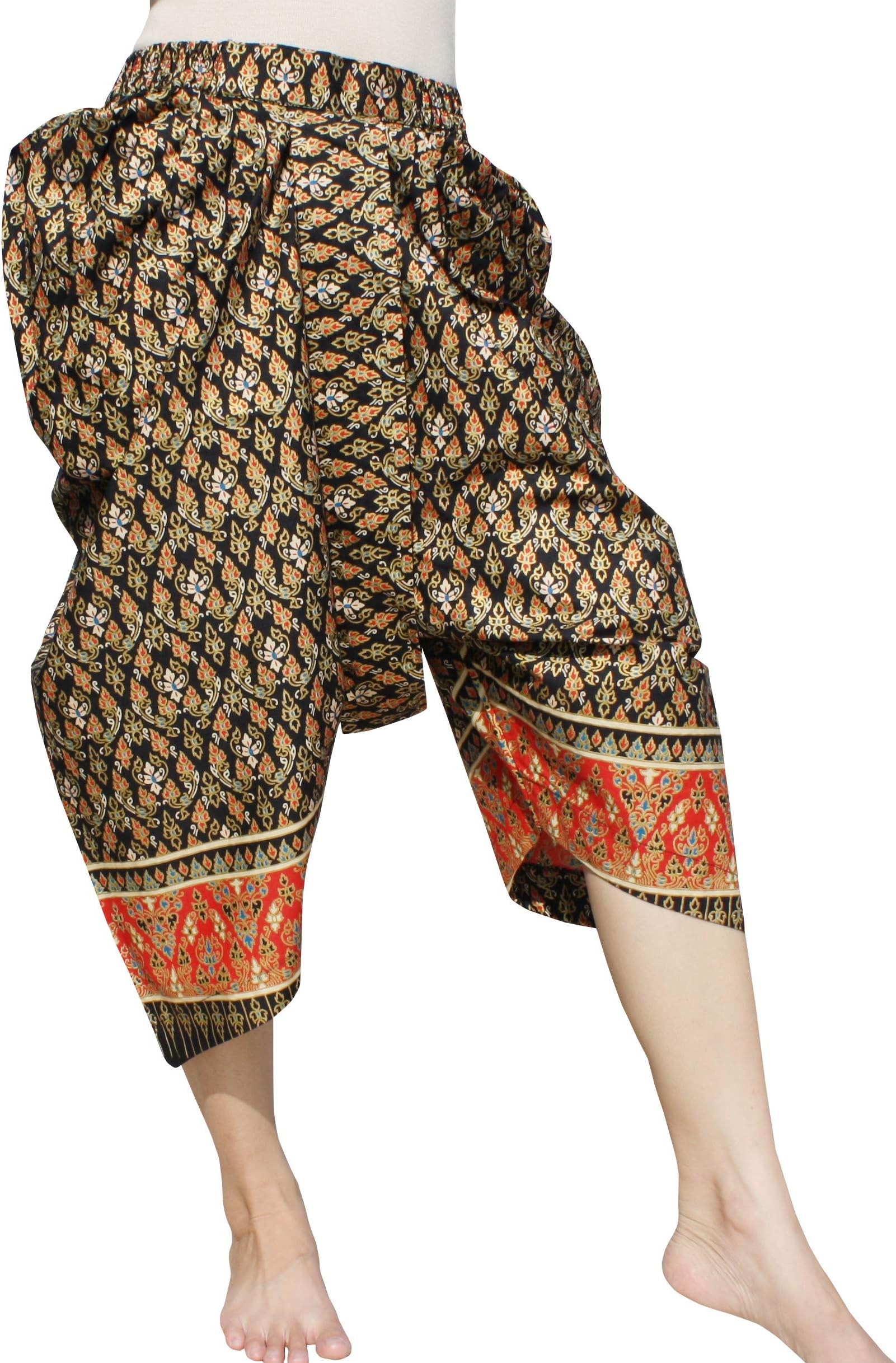 RaanPahMuang Sukhothai Traditional Mixed Fabric JonGrabaen Thai Pants