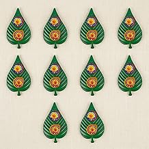 LOVENSPIRE Haldi Kumkum Packet Leaf Set (Pack of 10) Decorative Turmeric and Sindoor Combo for Pooja, Traditional Indian Wedding Return Gift, Housewarming and Thamboolam Favor