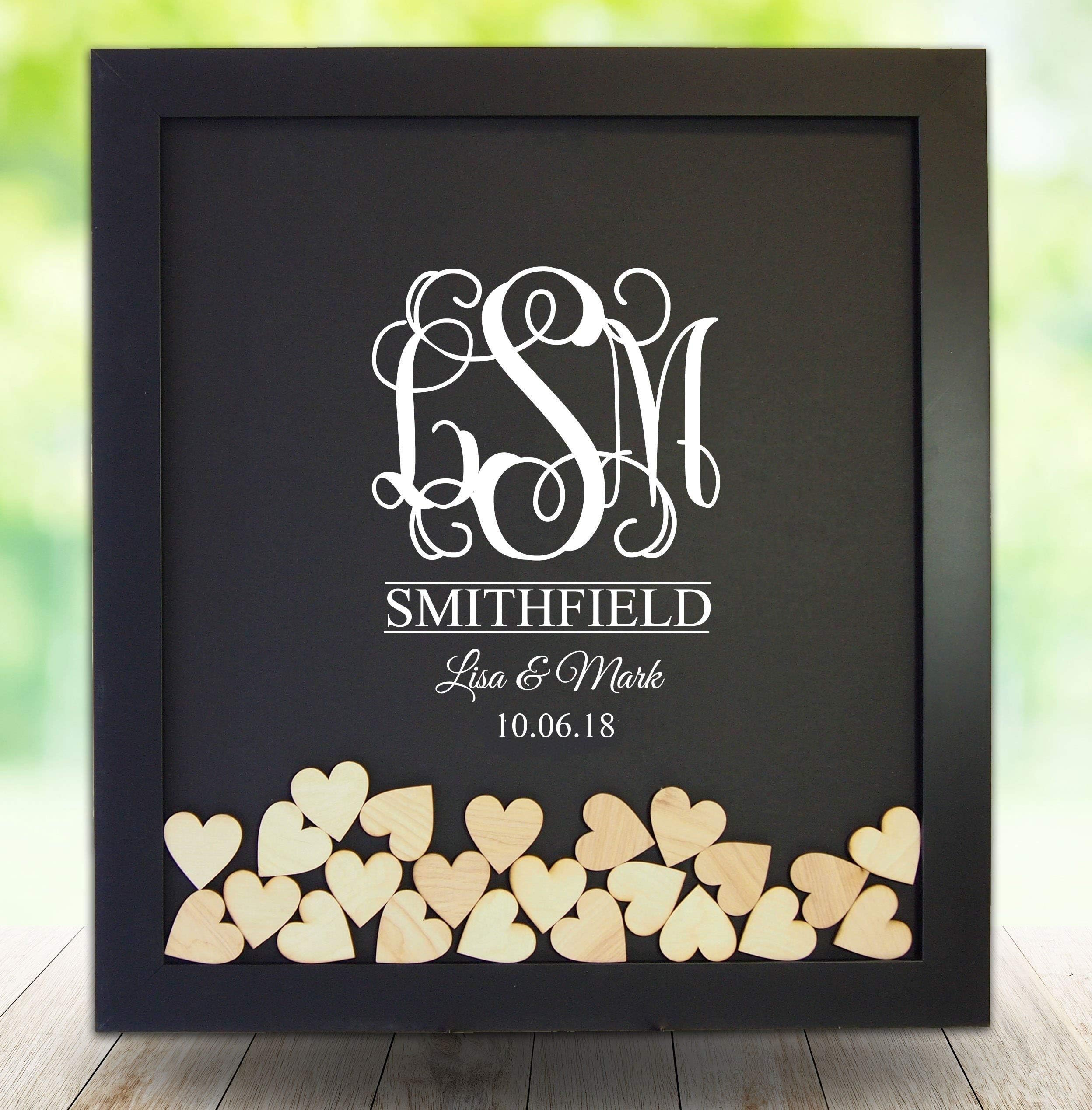 Guest Book Frame, Guestbook Alternative, Drop Heart, Drop Top, Personalized