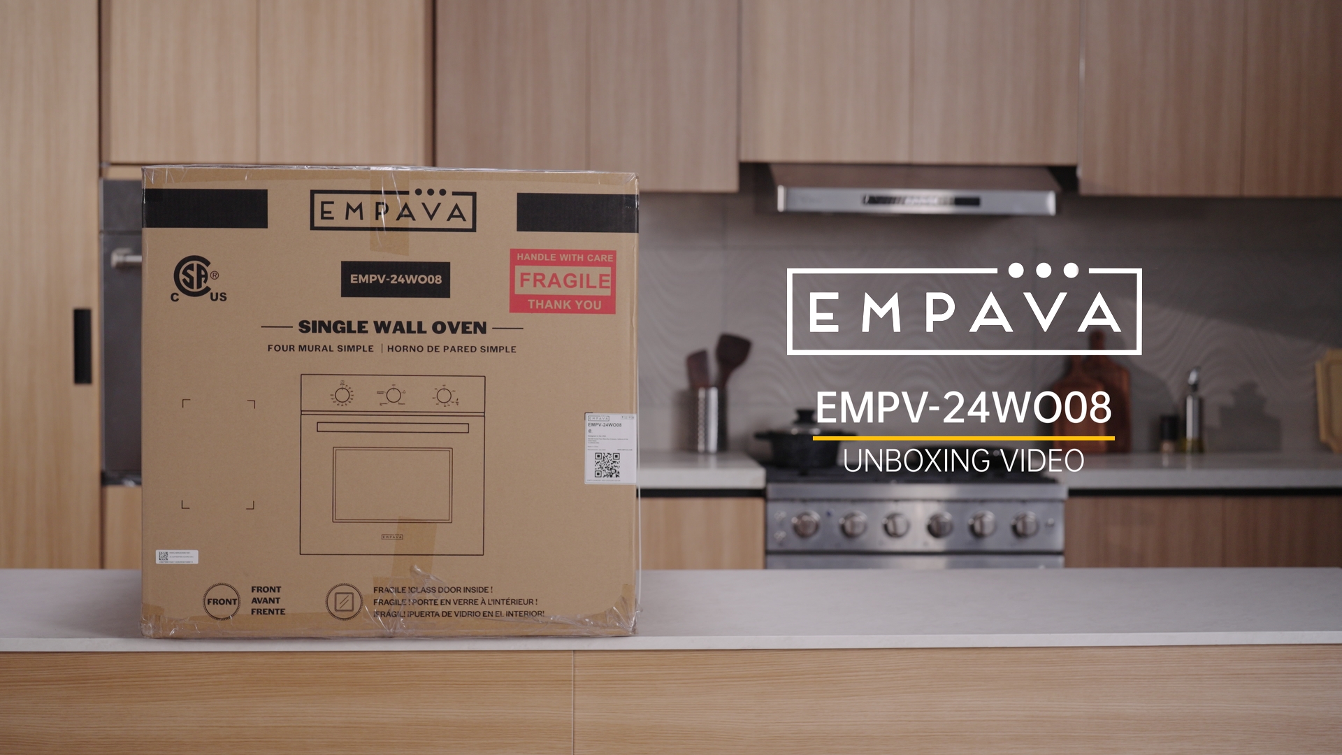 Image of Empava 24 inch Built-In Gas Single Wall Oven with Convection and Rotisserie 5 Cooking Modes, Knob Control, Stainless Steel