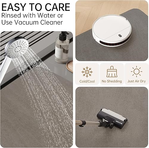 Miniatura 8 de Alfombra de baño de goma, antideslizante, de secado rápido, absorbente, delgada, para debajo de la puerta, alfombra de ducha para frente de bañera,