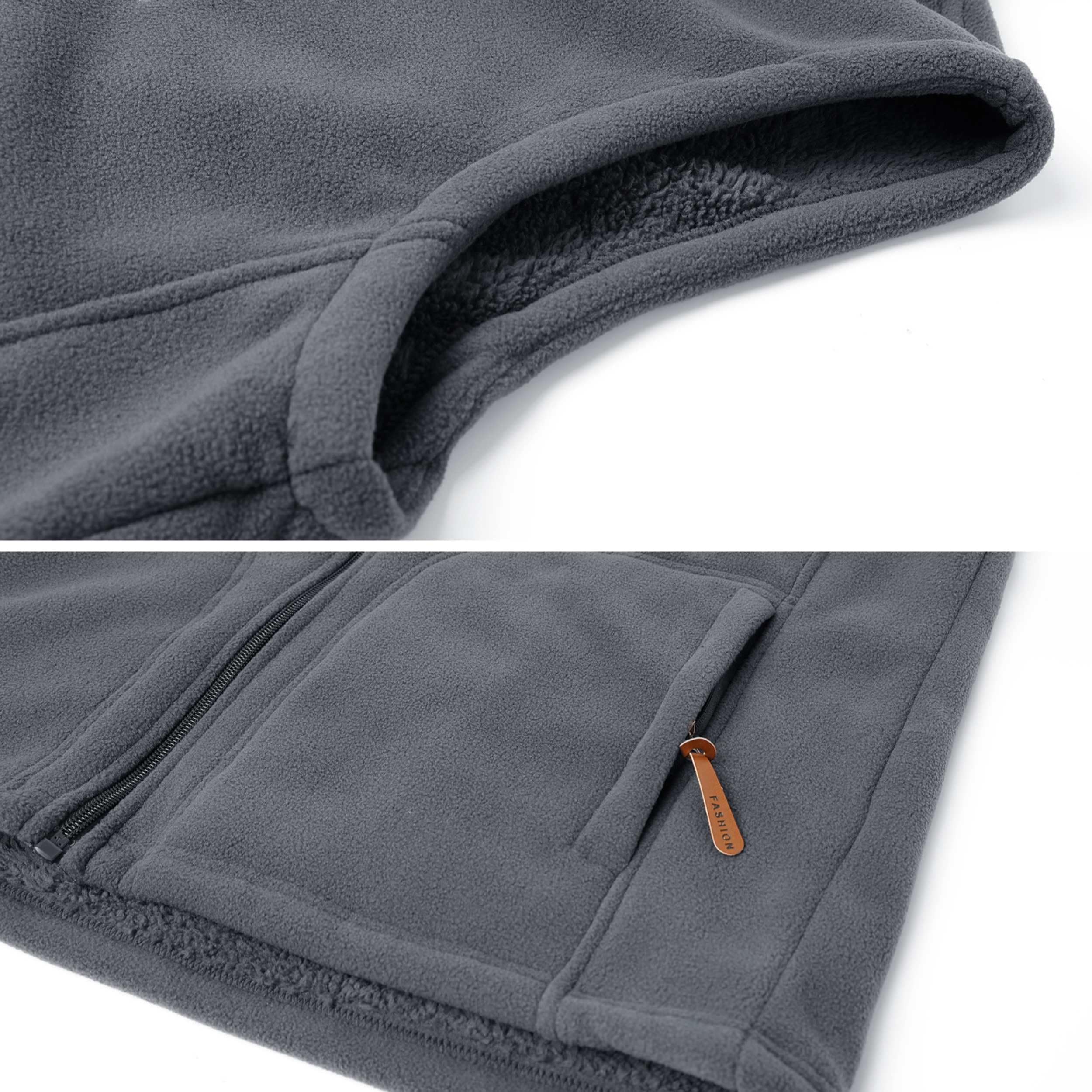 Homme Polaire Automne Hiver Veste Polaire légère Gilet Respirant Micropolaire Anti Peluche Manteau Zipée Sport Veste de Photographie D'extérieur avec Poches Zippées Veste de Randonnée