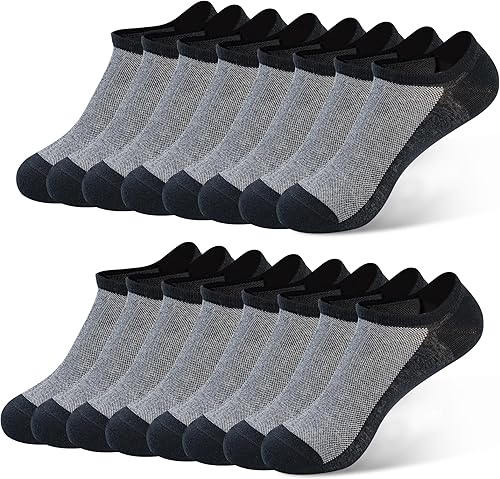 Tphon Mens No Show Socks, 8 Pairs Non Slip Ankle Socks for Men Low Cut Athletic Liner Sock for Loafer Flats Sneakers