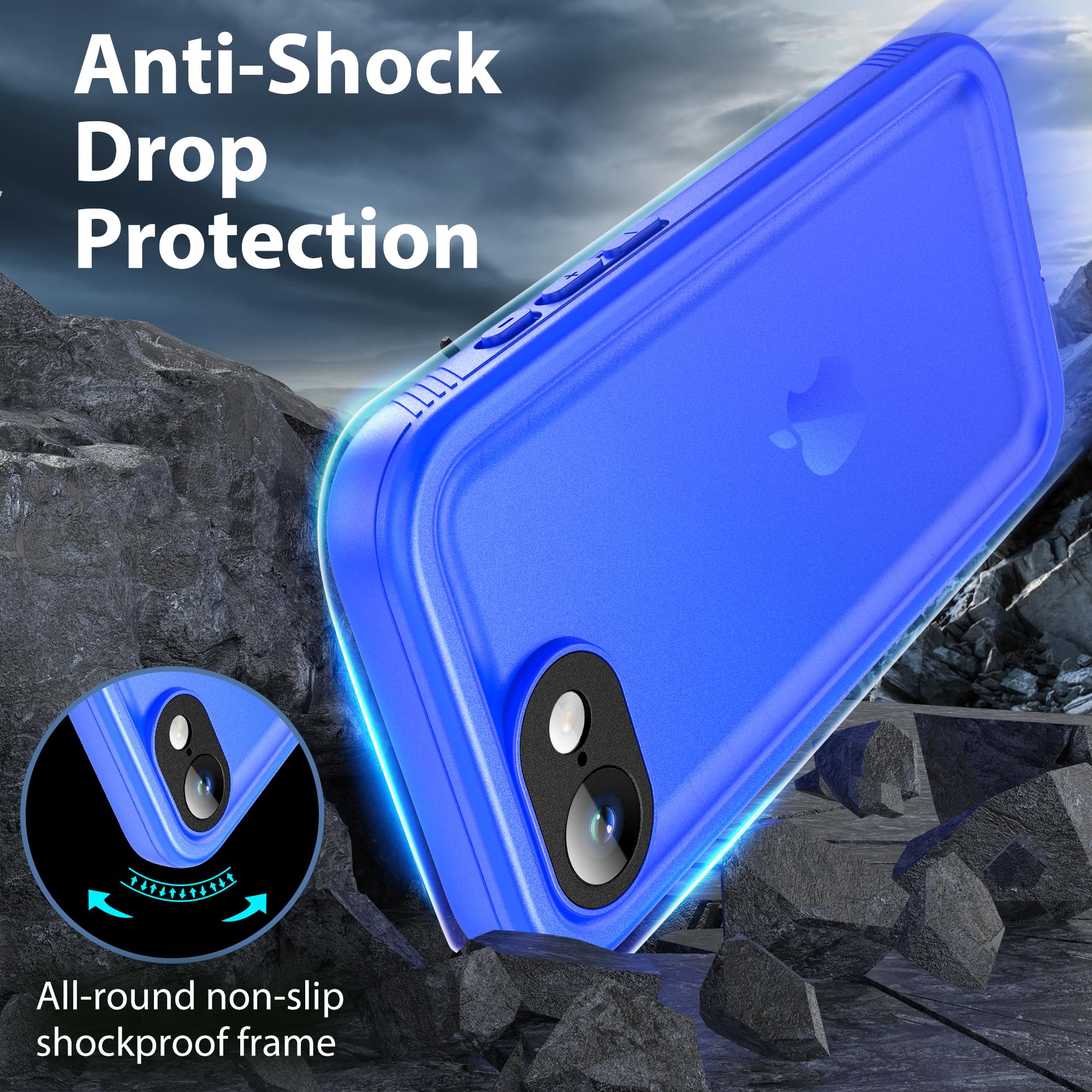 SPORTLINK Custodia impermeabile per iPhone 16e – protezione schermo integrata e protezione per obiettivo fotocamera, impermeabile fino a 2 m, resistente a cadute, antiurto, antipolvere, IP68 subacqueo