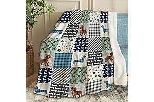 Delightful Pickle and Dotty Dachshund Fleece Blanket