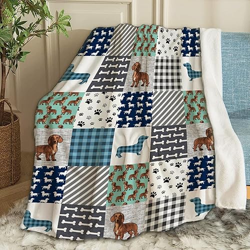 Miniatura 1 de Manta de perro salchicha de forro polar muy suave y divertida, manta de viaje para cama, sofá, 40 x 30 pulgadas para bebé