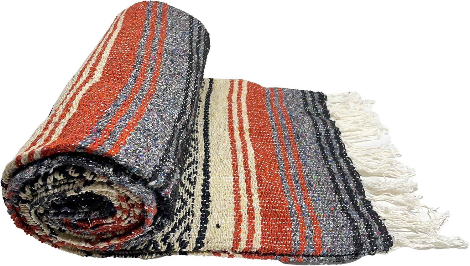 Genuine Oversized Artisan Mexican Falsa blanket (72inx48in) -Authentic Handcrafted Yoga Blanket, Beach Throw, Camping Essential, Picnic Mat, or Outdoor Wrap