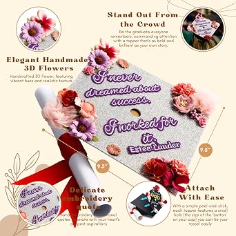 Handmade Graduation Cap Topper Graduation Gift Graduation Cap Decorations, I Never Dreamed About Success