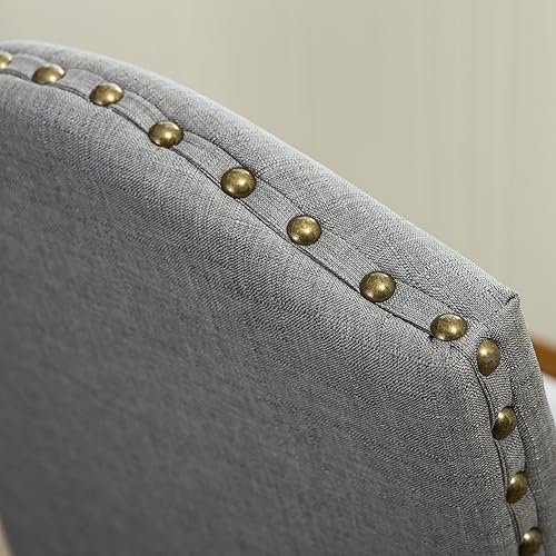 Miniatura 4 de Set of 2 Dining Chairs for Room Table & Seating Chair Sets Kitchen Padded Parson Chairs with Solid Wood Frame Modern Urban Style,Gray