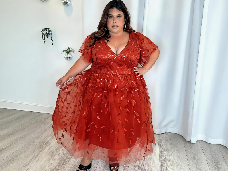 Amazon.com: Ever-Pretty Women's V Neck Short Sleeves Embroidery Empire  Waist Sequin Plus Size Midi Cocktail Wedding Guest Dresses Black US14 :  Clothing, Shoes & Jewelry