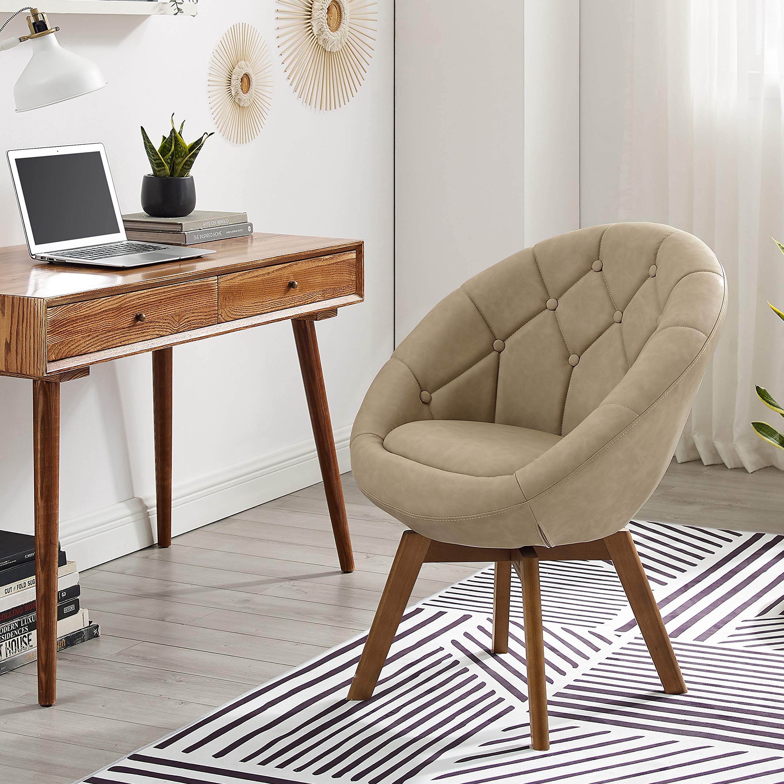 Buy Volans Mid Century Modern Swivel Accent Chair, Velvet Vanity Chair