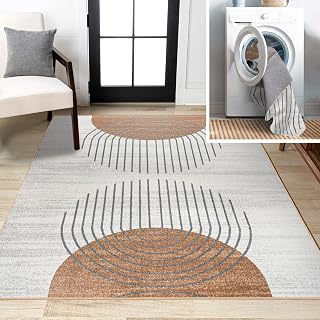 JONATHAN Y Machine Washable Cream/Terra Indoor Area Rug image