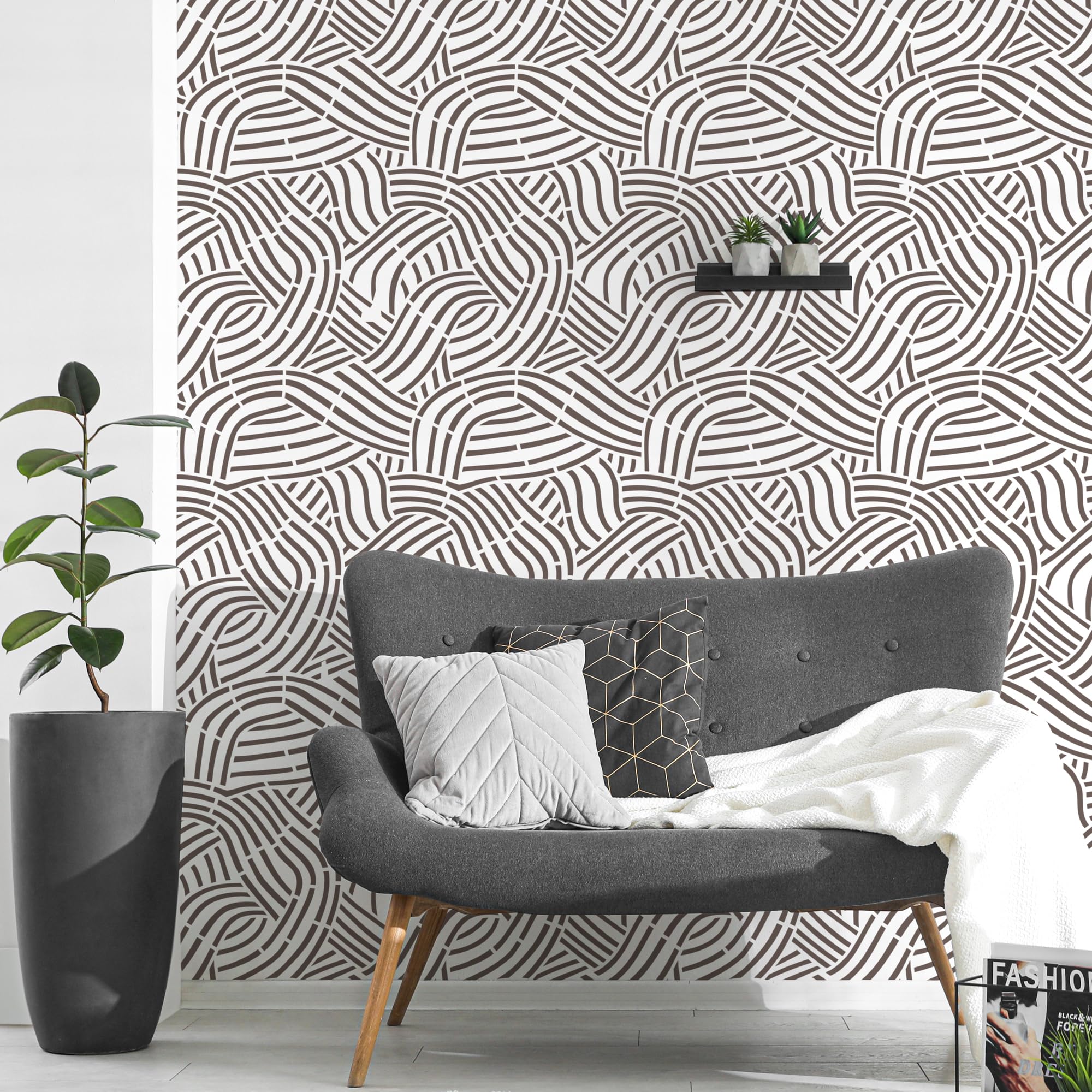 Stencil Nakleo Geometrico 59x95 Cm – Riutilizzabile Per Pareti, Mobili E Fai Da Te