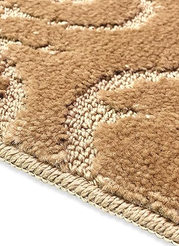 Vista 76 de Alfombra lavable a máquina para cocina y baño, diseño de voluta, color gris, respaldo antideslizante de gran