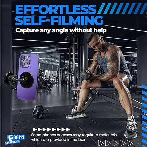 Miniatura 3 de Gym Buddy Soporte magnético para teléfono para gimnasio de alta calidad  Soporte magnético para teléfono resistente  Soporte magnético para teléfono