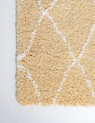 Miniatura 8 de Unique Loom Rabat Shag Collection - Alfombra moderna tribal de inspiración marroquí de felpa y diseño geométrico suave (8 pies x 8 pies, cuadrada,