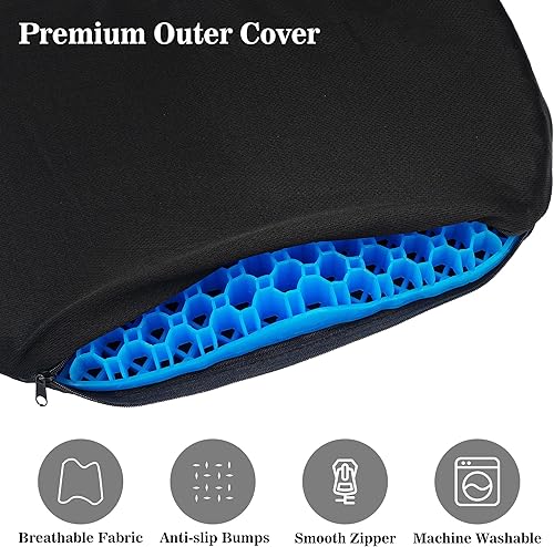Miniatura 10 de Kayak Seat Cushion, Anti Slip Gel Seat Cushion for Long Sitting on Boat, Canoe, Sup, Chair