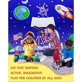 Skywin Air Tent for Kids (77 x 50) Builds in 30 Sec, Toddler Tents Indoor for Imaginative Play, Spacious Kids Forts Indoor Playhouse for Boys & Girls Ages 3-14 (Fan Not Incl) (Space Cadet)