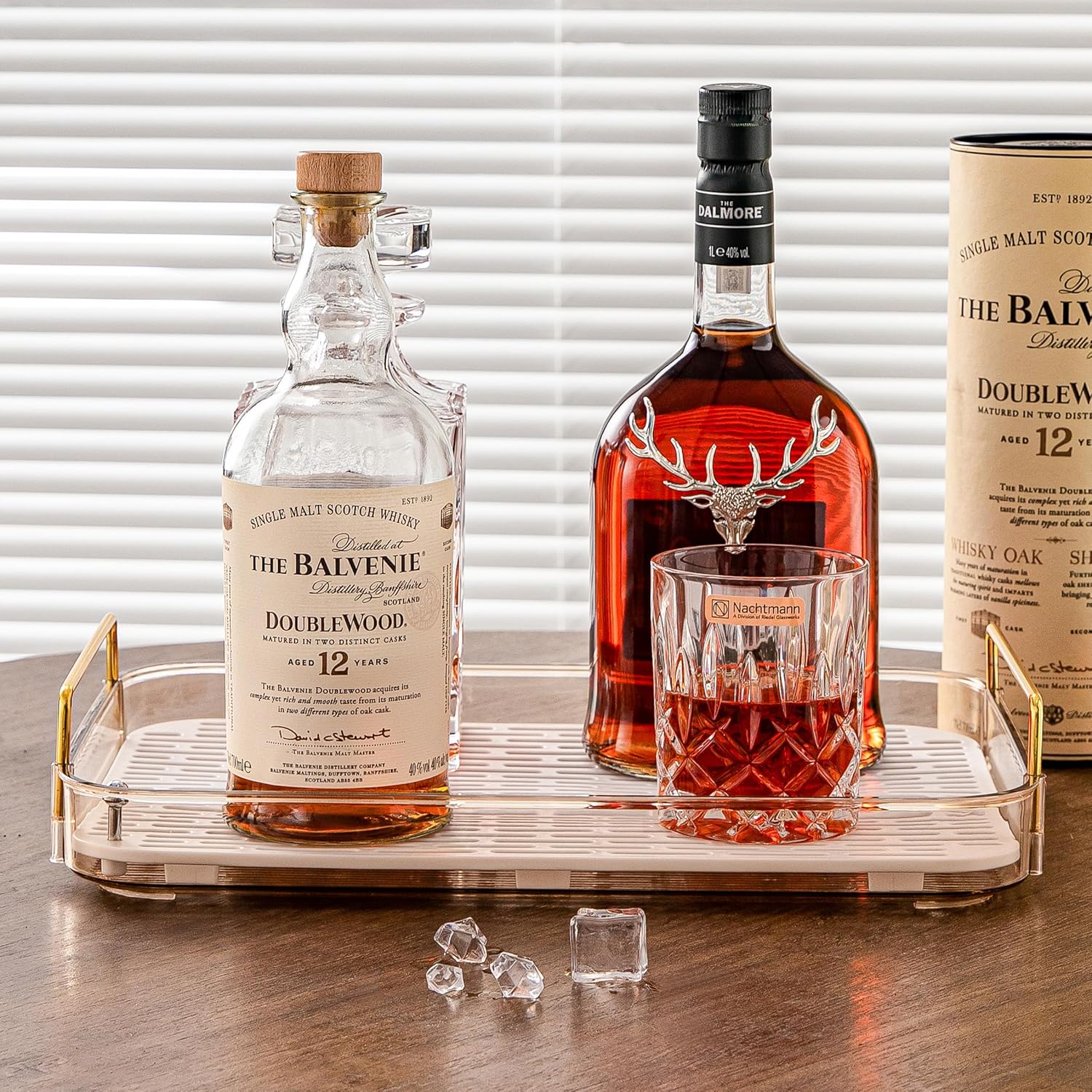 Coffee Bar Accessories, Station Organizers,Large Capacity Storage with Drain Board,Whisky Tray,Mug Tea Cup Holder Coffee Bar Organizer,Amber Gold - Image 6