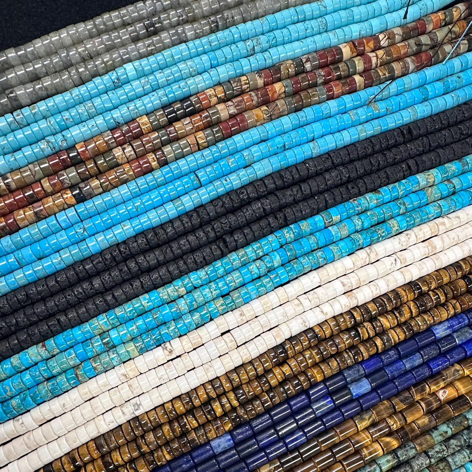 180 Pcs 2x4mm White Turquoise Stone Bead Heishi Rondelle Disc Gemstone DIY Beads for Bracelets Jewelry Making Crafts - Image 4