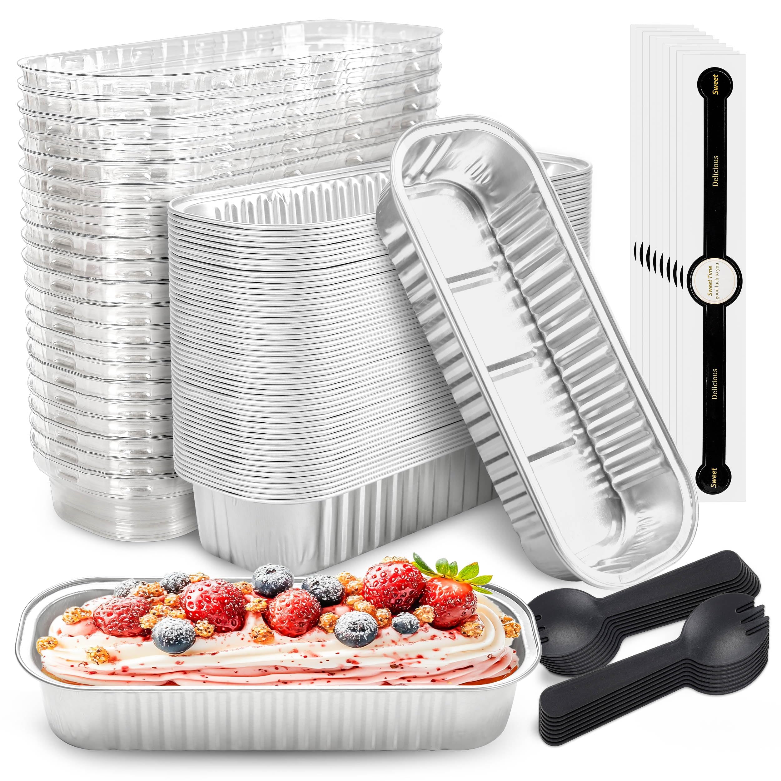 NPLUX Halloween Baking Pans, 6.8oz 200 Pack Silver for Gifts