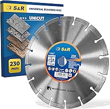 S&R Diamond Cutting Disc 230 x 22.2 mm, Saw Blade for angle grinder, universal use: Diamond cutting blade for Concrete, Stone, Brick, Masonry discs