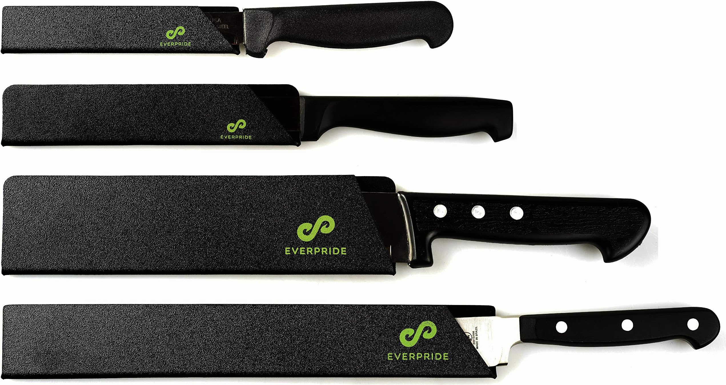 EVERPRIDE Chef Knife Sheath Set (4-Piece Set) Universal Blade Edge Cover Guards for Chef’s and Kitchen Knives – Durable, BPA-Free, Felt Lined, Sturdy ABS Plastic – Knives Not Included