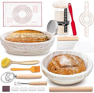 Complete Sourdough Starter Kit - Glass Sourdough Starter Jar with Thermo...