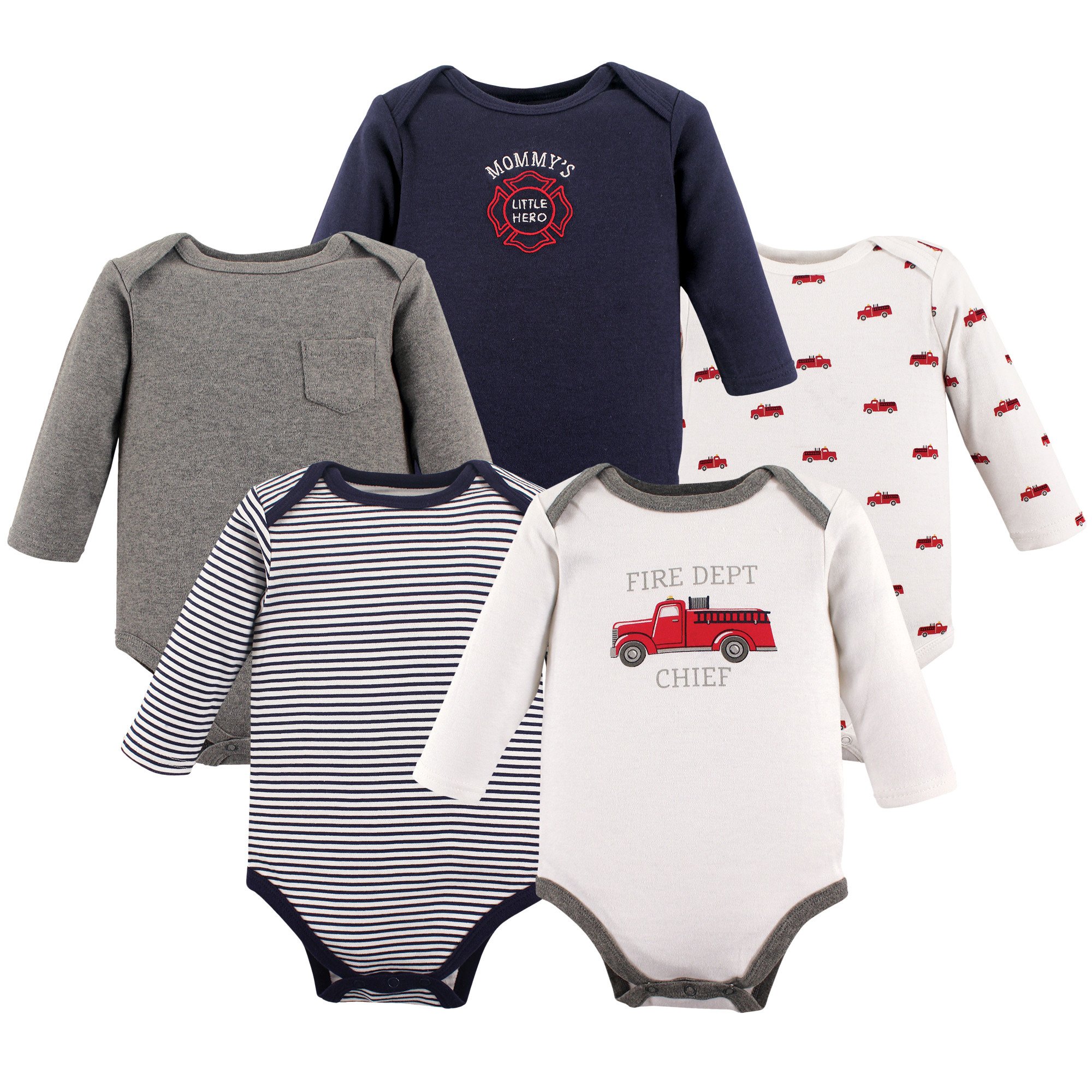Hudson Baby unisex-baby Cotton Long-sleeve Bodysuits, Heather Gray, 3-6 Months — view 26