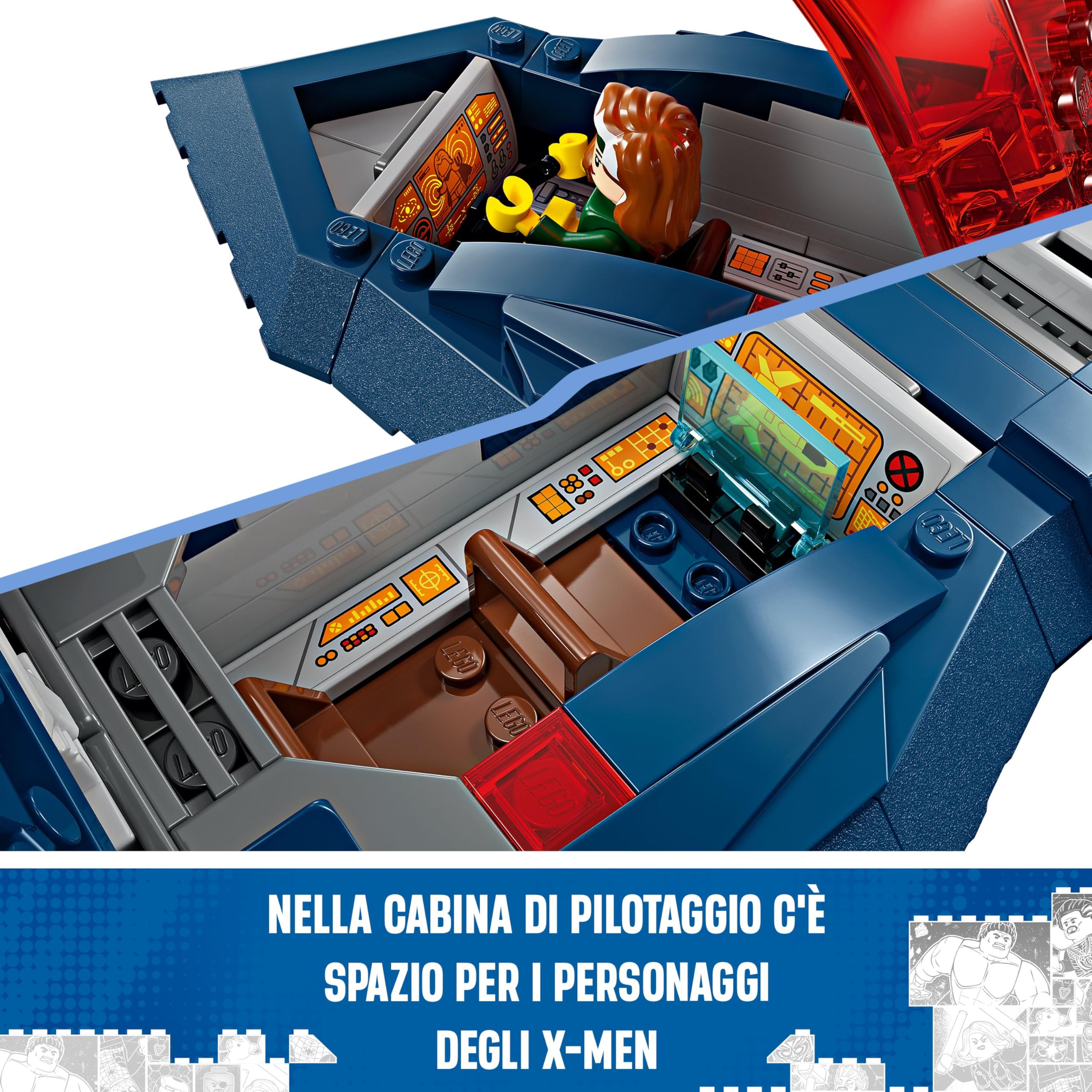 LEGO | Marvel X-Jet di X-Men, Aereo Giocattolo per Bambini e Bambine da 8 Anni in su, Modellino da Costruire di Aeroplano con Minifigure di Supereroi, Regalo per Ragazzi e Ragazze 76281