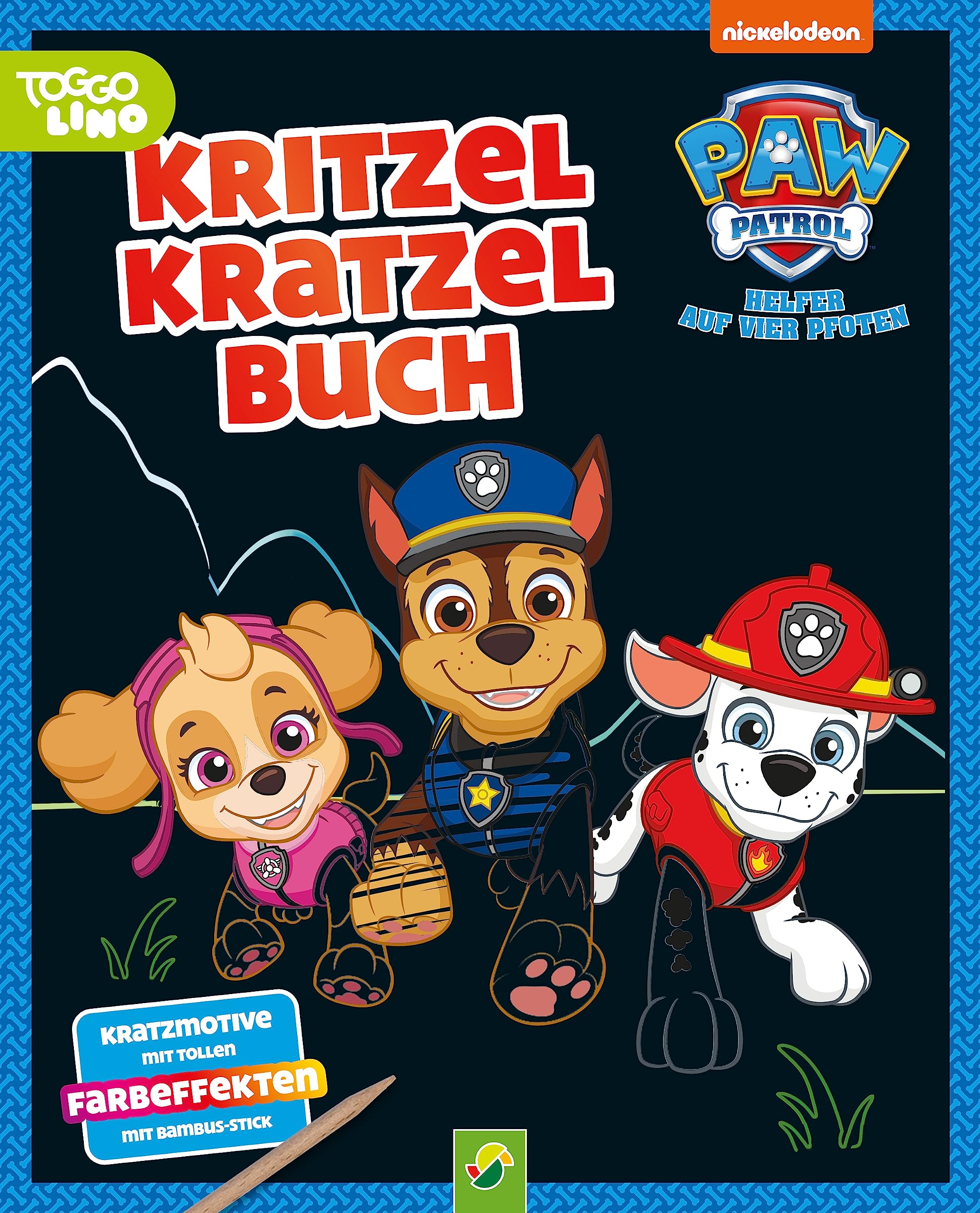 PAW Patrol Kritzel-Kratzel-Buch für Kinder ab 5 Jahren: Auskratzmotive mit tollen Farbeffekten. Kratzbuch mit Bambus-Stick
