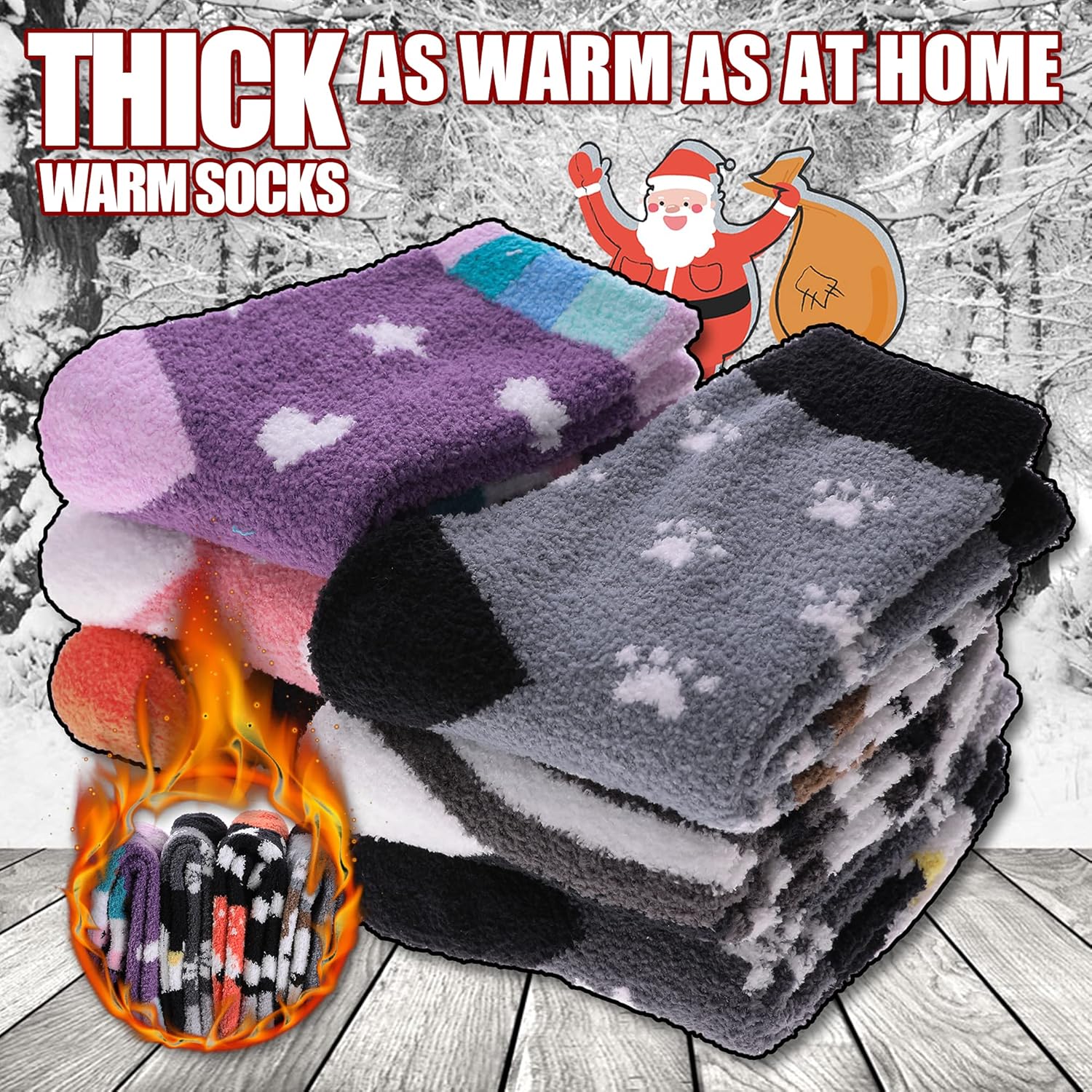 Color City Kids Non Slip Fuzzy Socks Toddlers Boys Girls with Grips Anti-Slip Cozy Fluffy Winter Warm Slipper Socks - Image 6