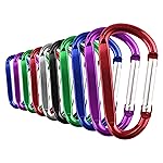 SWATOM Aluminum D-Shape Carabiner Clip 1.8/2.2/2.6/3 Inches Spring Snap Hook Keyring Carabiners for Camping Traveling Hiking Keychains Outdoor Accessories (10P/20P) (1.8 inch 10P)
