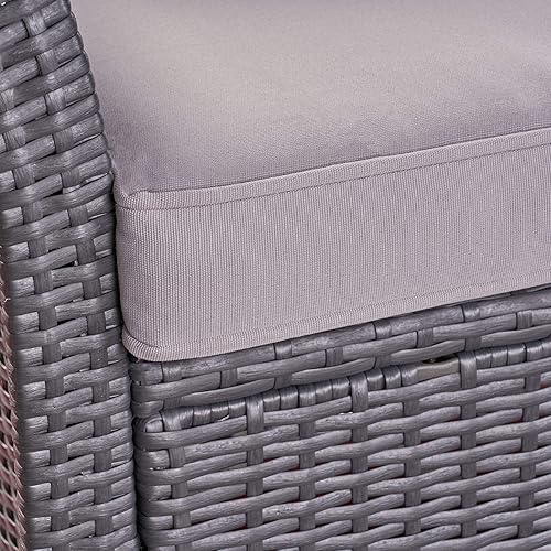 Miniatura 7 de Christopher Knight Home Louisa - Sillas de mimbre para exteriores (juego de 2), color gris y plateado