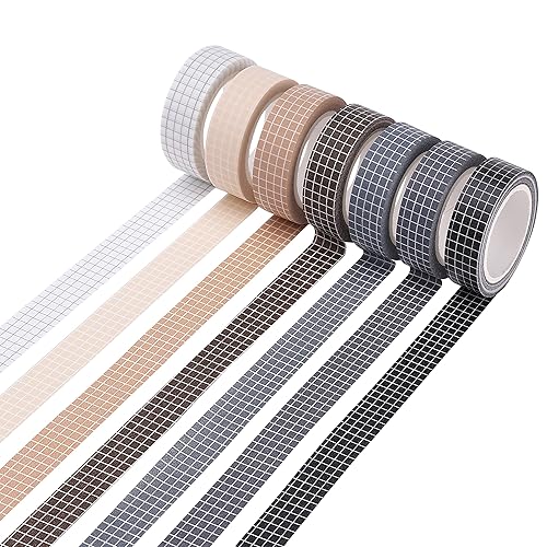 Mr Pen - Juego de cinta Washi de rejilla 7 rollos 06 pulgadas cinta Washi para diario cinta decorativa cinta de diario cinta de manualidades cinta