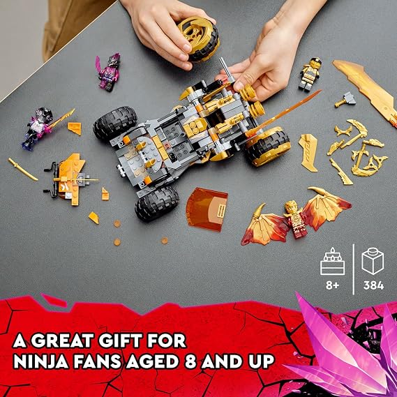 LEGO NINJAGO Coles Dragon Cruiser Car Toy, 71769 Ninja Toys with Golden Kai, Cole and Snake Warrior Minifigures, Gifts for Kids, Boys & Girls