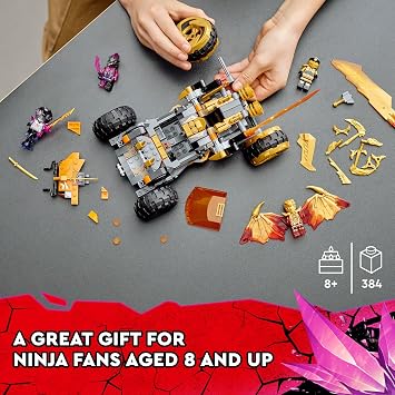 LEGO NINJAGO Coles Dragon Cruiser Car Toy, 71769 Ninja Toys with Golden Kai, Cole and Snake Warrior Minifigures, Gifts for Kids, Boys & Girls