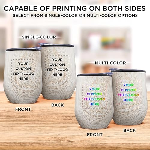 Miniatura 6 de Vasos de vino personalizados sin tallo, 12 onzas, juego de 12, paquete personalizado a granel, aislados, perfectos para vino, cócteles, otras
