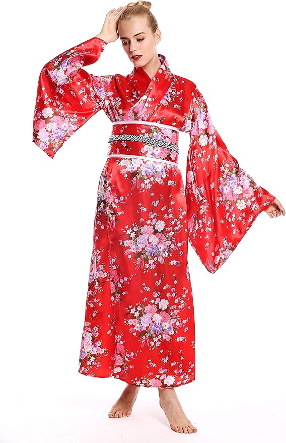 Costume Carnevale Geisha Per Bambina 5-13 Anni – Kimono E Cintura Inclusi (3871)