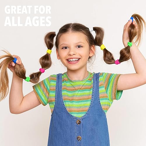 Miniatura 7 de Expressions 60 lazos para el cabello sin costuras, soportes para cola de caballo sin daños, paquete económico de lazos elásticos coloridos, bonitos