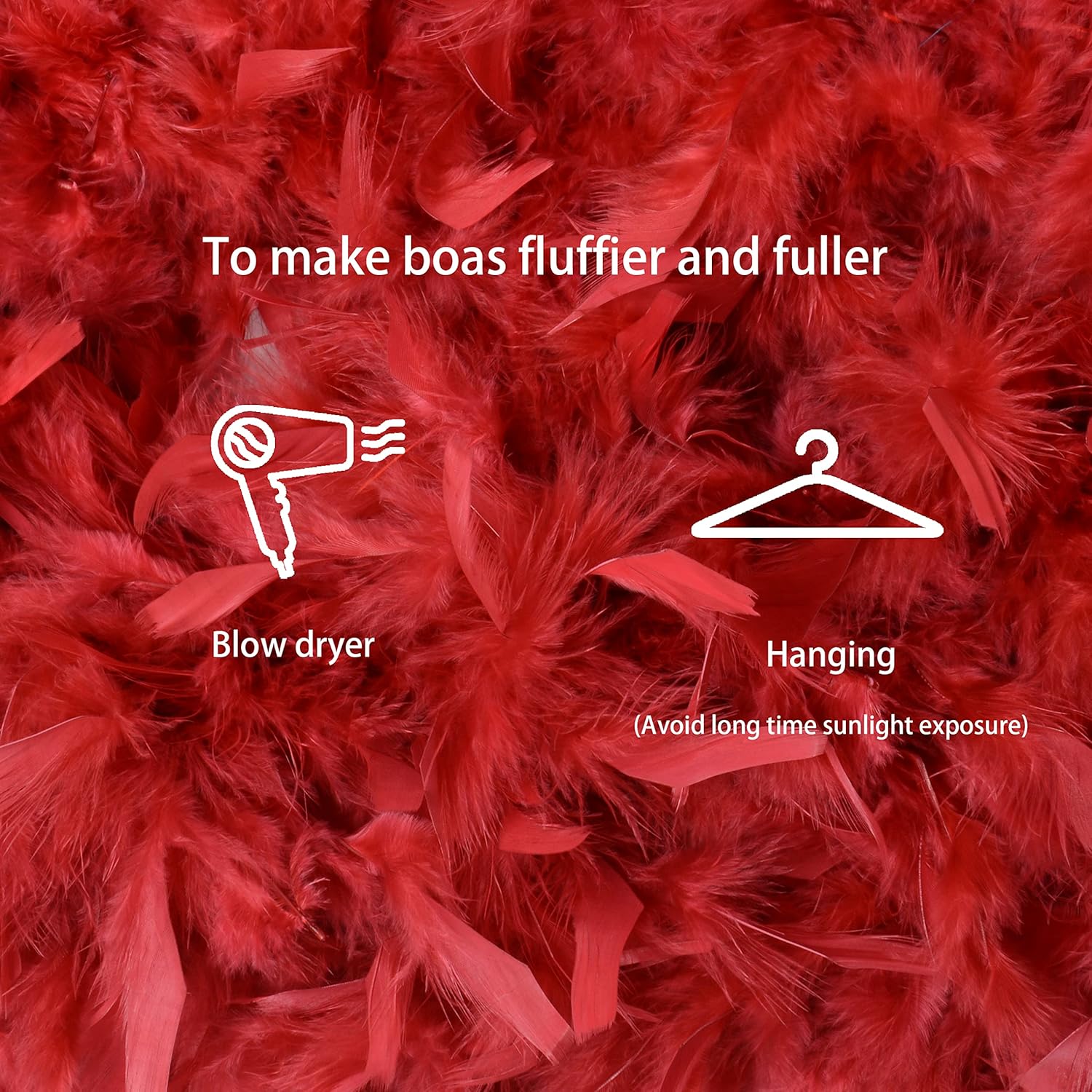 Ws&Wt 2 Yards 100 Grams Turkey Chandelle Feather Boa for Adult Women Costume Accessory Dress up Party Favors - Image 6