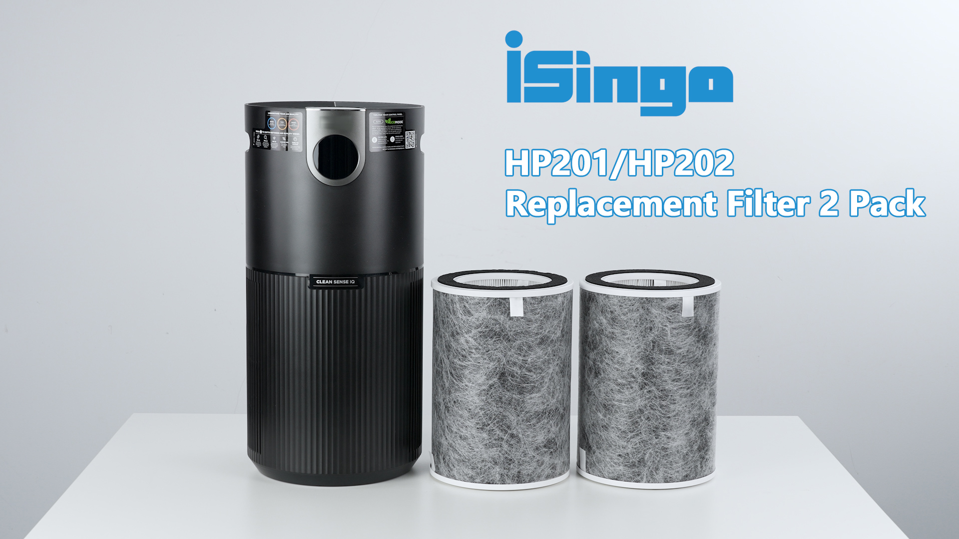 Image of HP201 Air Purifier MAX Filter Compatible with Shark HP200 Series, HP201, HP202, HP302 & HC502 Air Purifier MAX, Part #HE2FKBAS, HE2FKBASMB, HE2FKPET, HE2FKPRO(2-Pack)