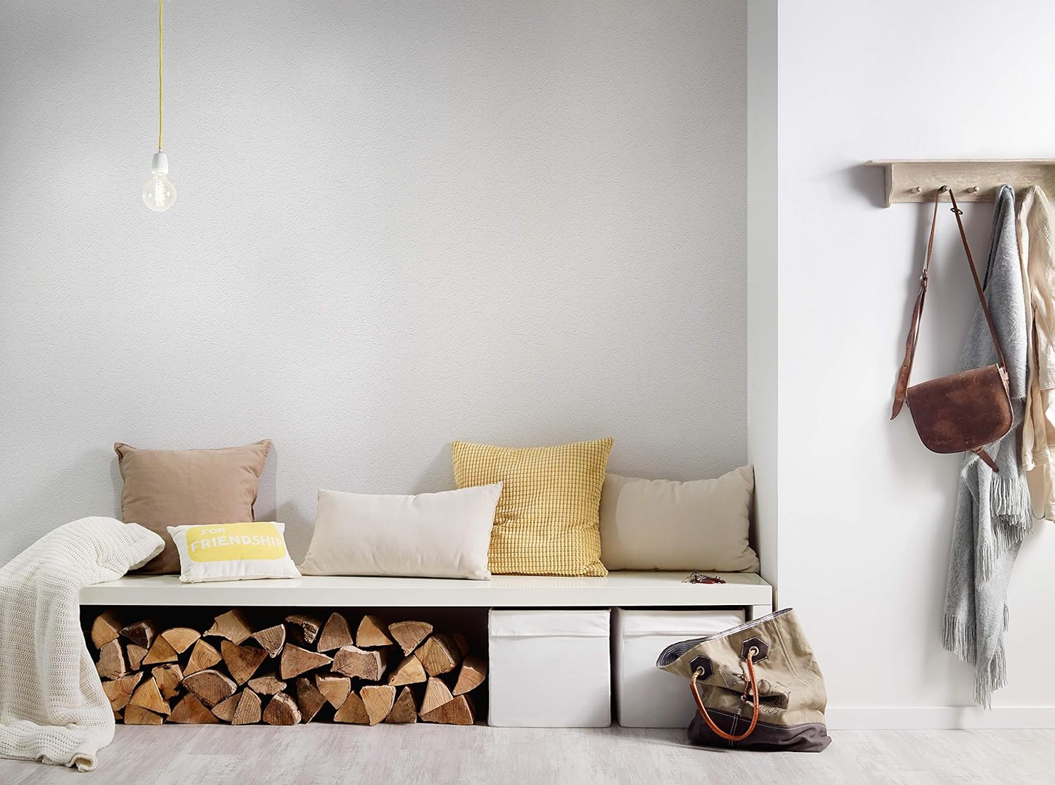 A.S. Création Simply White 282910 2829-10 Textured Profile Wallpaper 10.05 m x 0.53 m Made in Germany