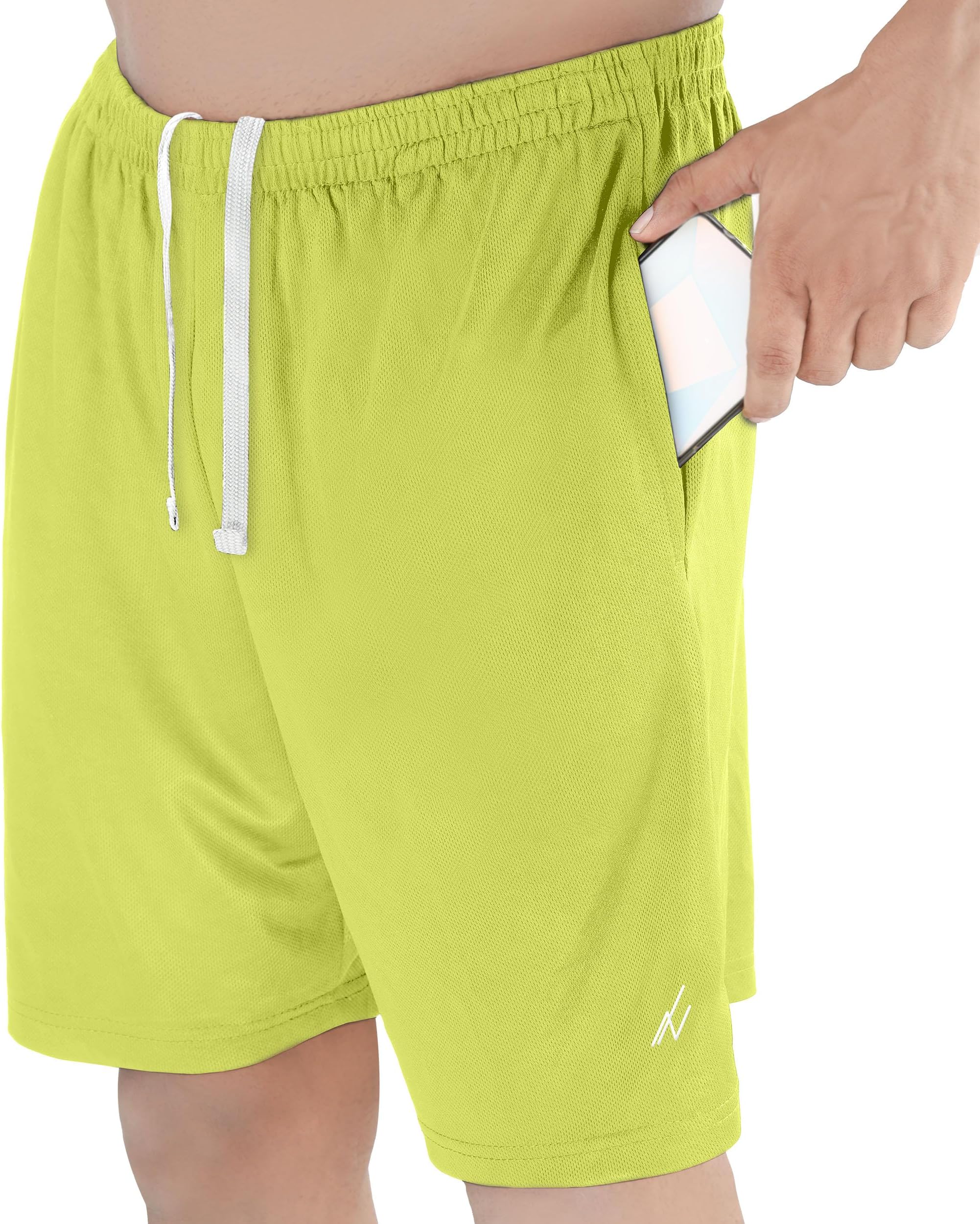 NY ThreadsMen's Athletic Shorts Quick Dry Loose-Fit Lightweight Running Workout Gym Shorts with PocketsOEKO-TEX STANDARD 100