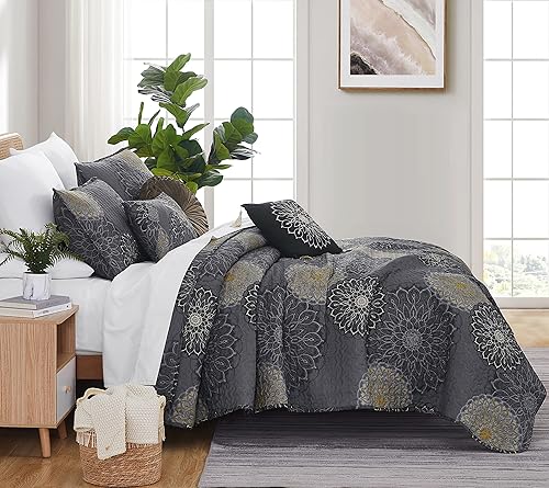 Miniatura 3 de Southshore Fine Living, Inc. Juego de ropa de cama tamaño Queen de gran tamaño, ligero, de microfibra suave con colcha, dos fundas a juego, tres