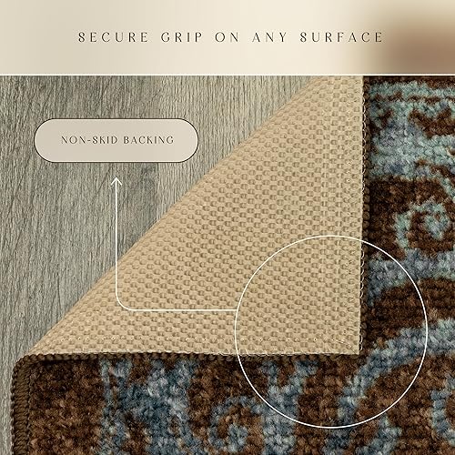 Miniatura 6 de Maples Rugs - Alfombra Pelham grande de 7 x 10pulgadas, fabricada en Estados Unidos, para sala de estar, dormitorio y comedor, color azul gris