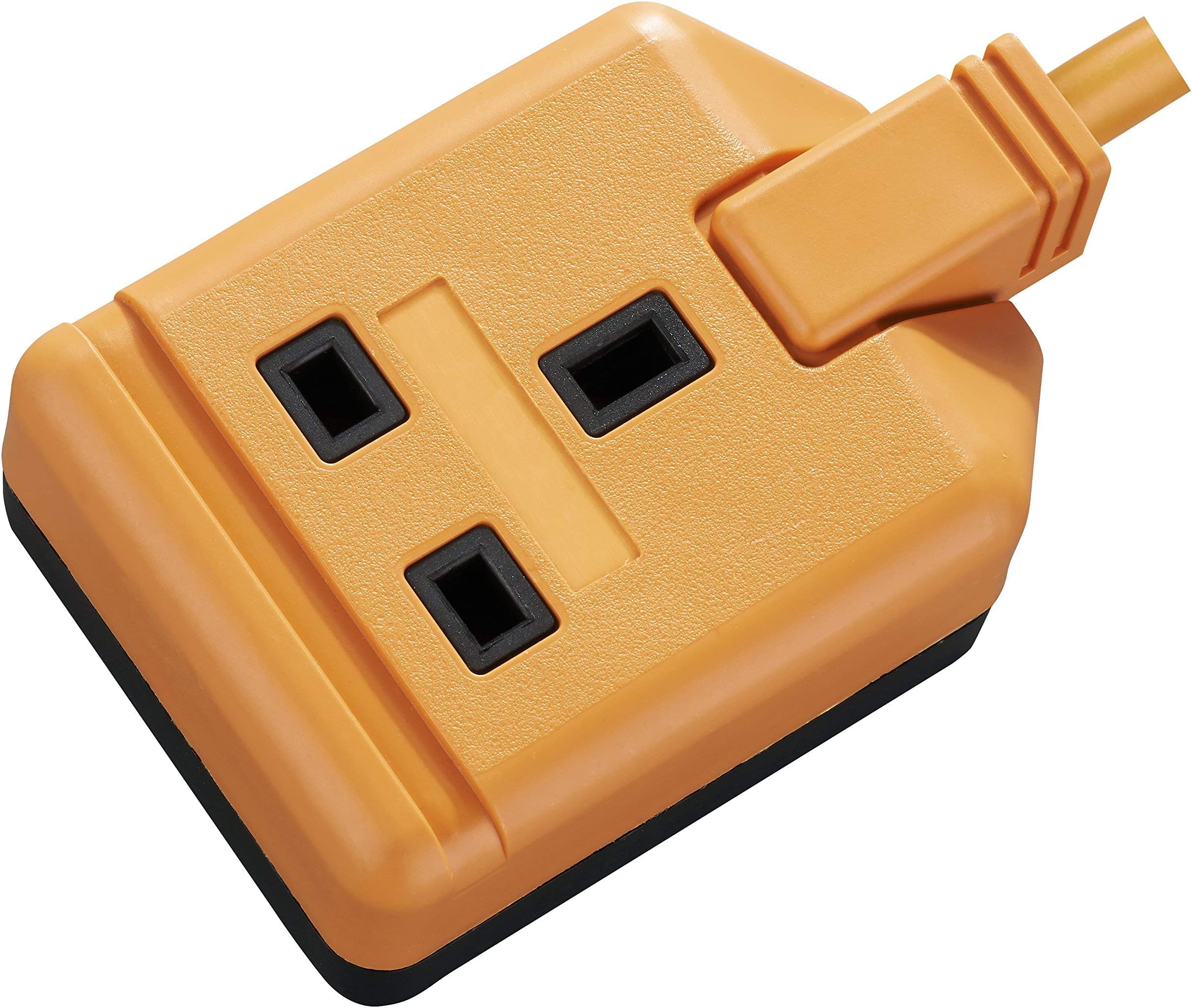 Masterplug One Socket Single Extension Lead, 10 Metre Cable, Unswitched, Heavy Duty, Rewireable, 1-Way Plug Extension Cable, Work Power, Permaplug, Orange, 13A, 1G, 10m, EXS13110O